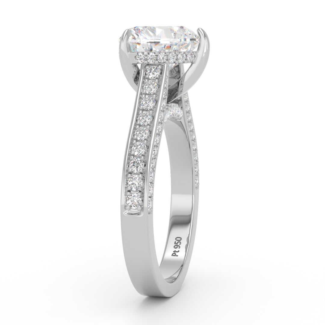 Katherine Heart cut engagement ring 3D Diamond Band