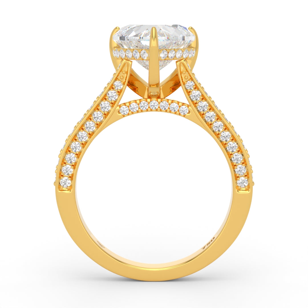 Katherine Heart cut engagement ring 3D Diamond Band