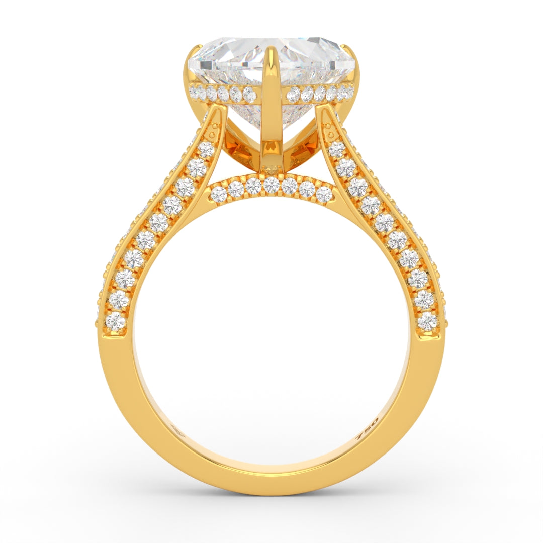 Katherine Heart cut engagement ring 3D Diamond Band