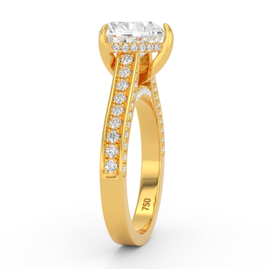 Katherine Heart cut engagement ring 3D Diamond Band