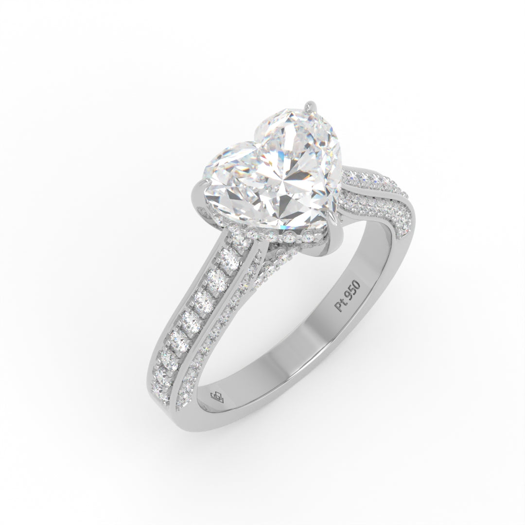 Katherine Heart cut engagement ring 3D Diamond Band