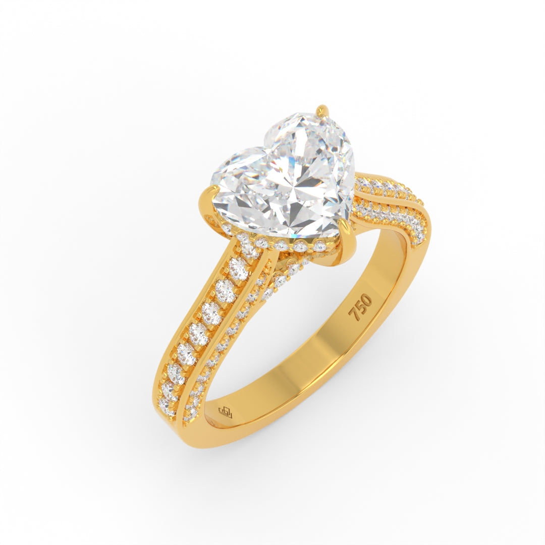 Katherine Heart cut engagement ring 3D Diamond Band