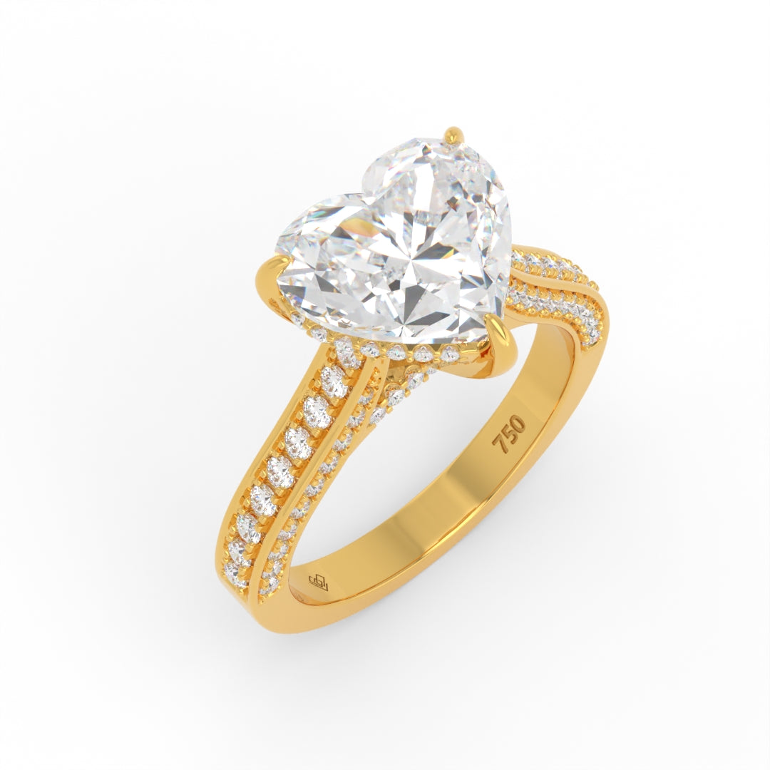 Katherine Heart cut engagement ring 3D Diamond Band