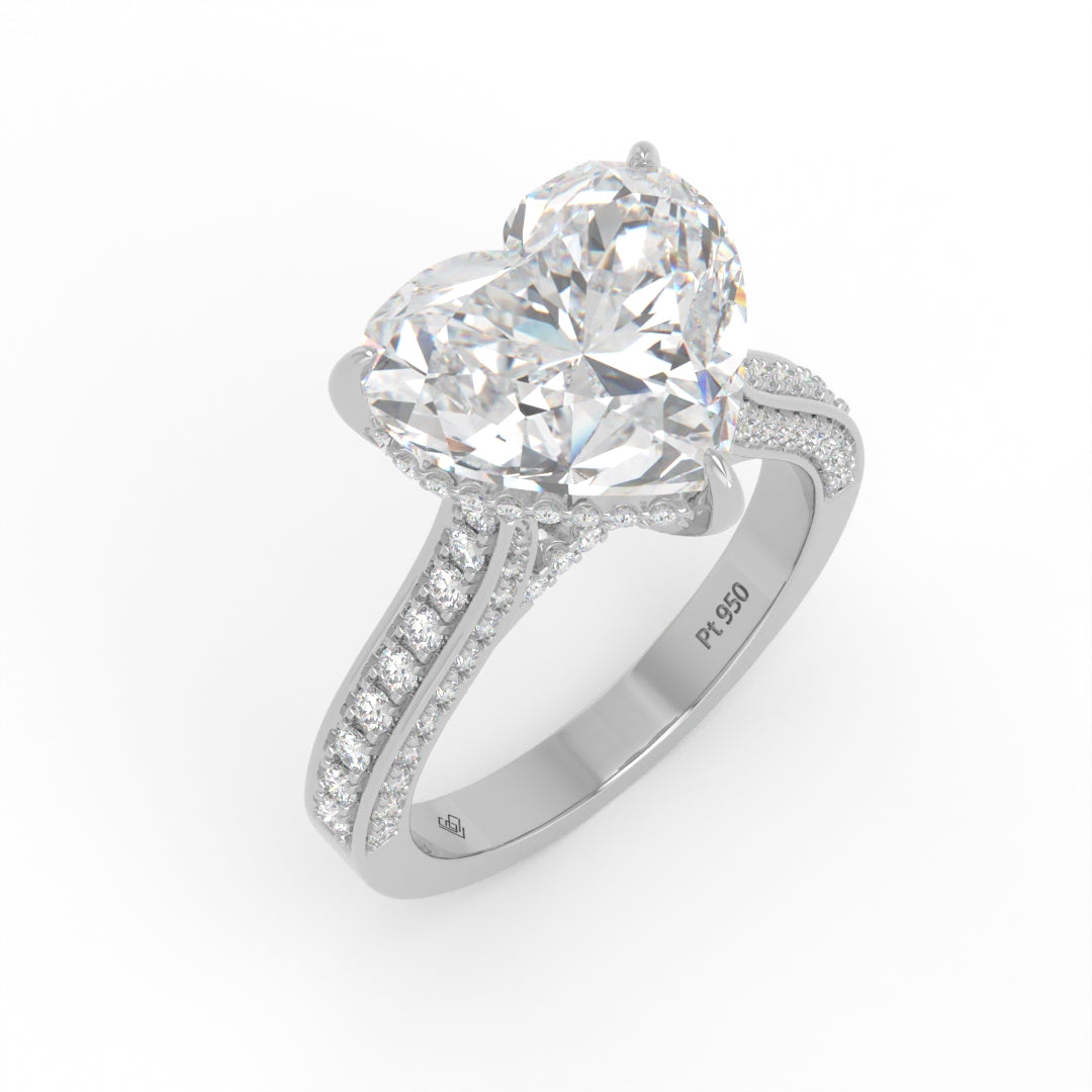 Katherine Heart cut engagement ring 3D Diamond Band