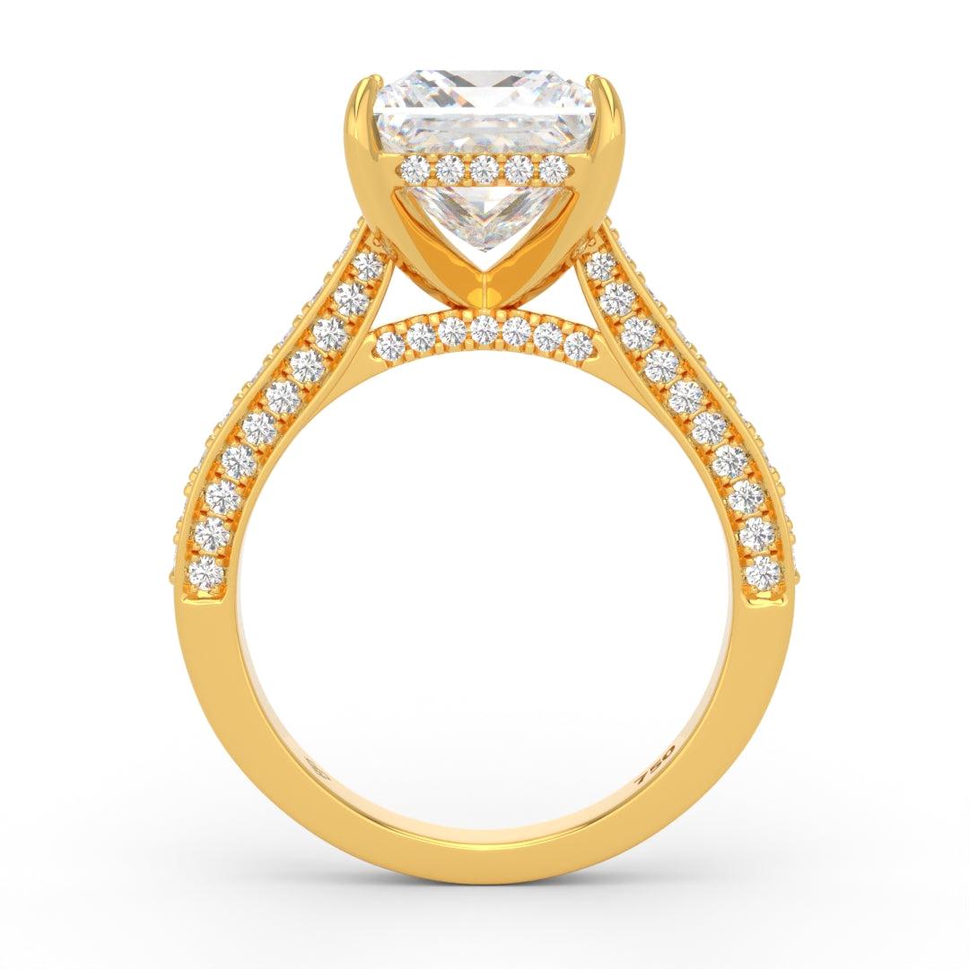 Katherine Princess cut engagement ring 3D Diamond Band