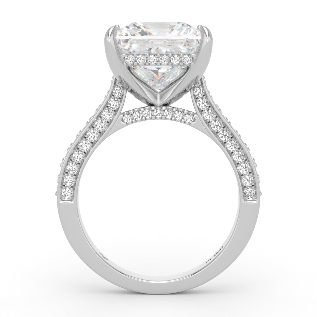 Katherine Princess cut engagement ring 3D Diamond Band