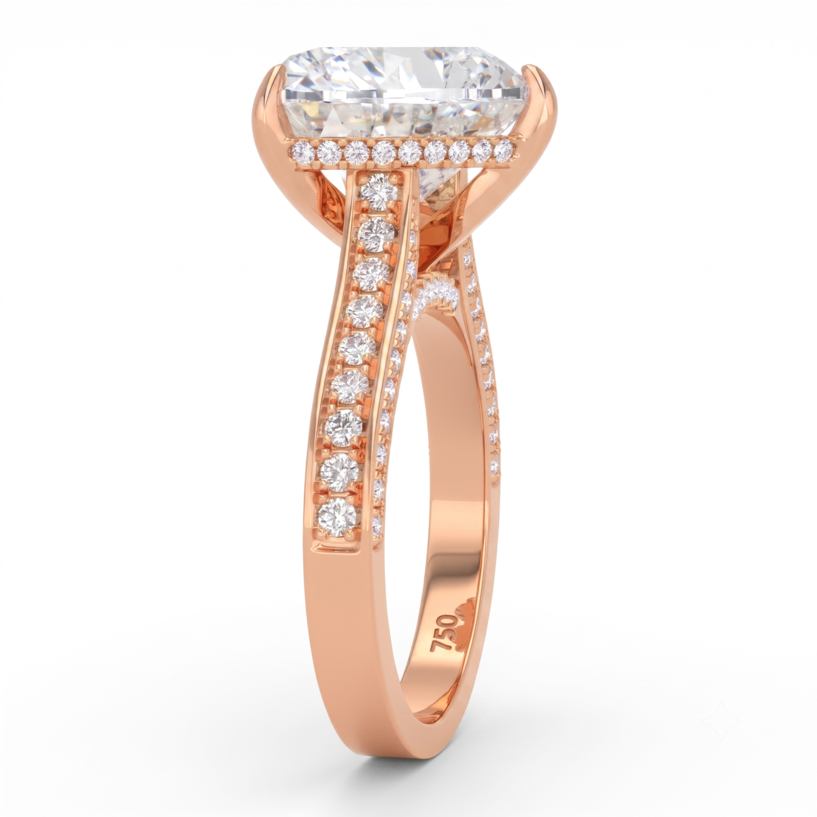 Katherine Heart cut engagement ring 3D Diamond Band