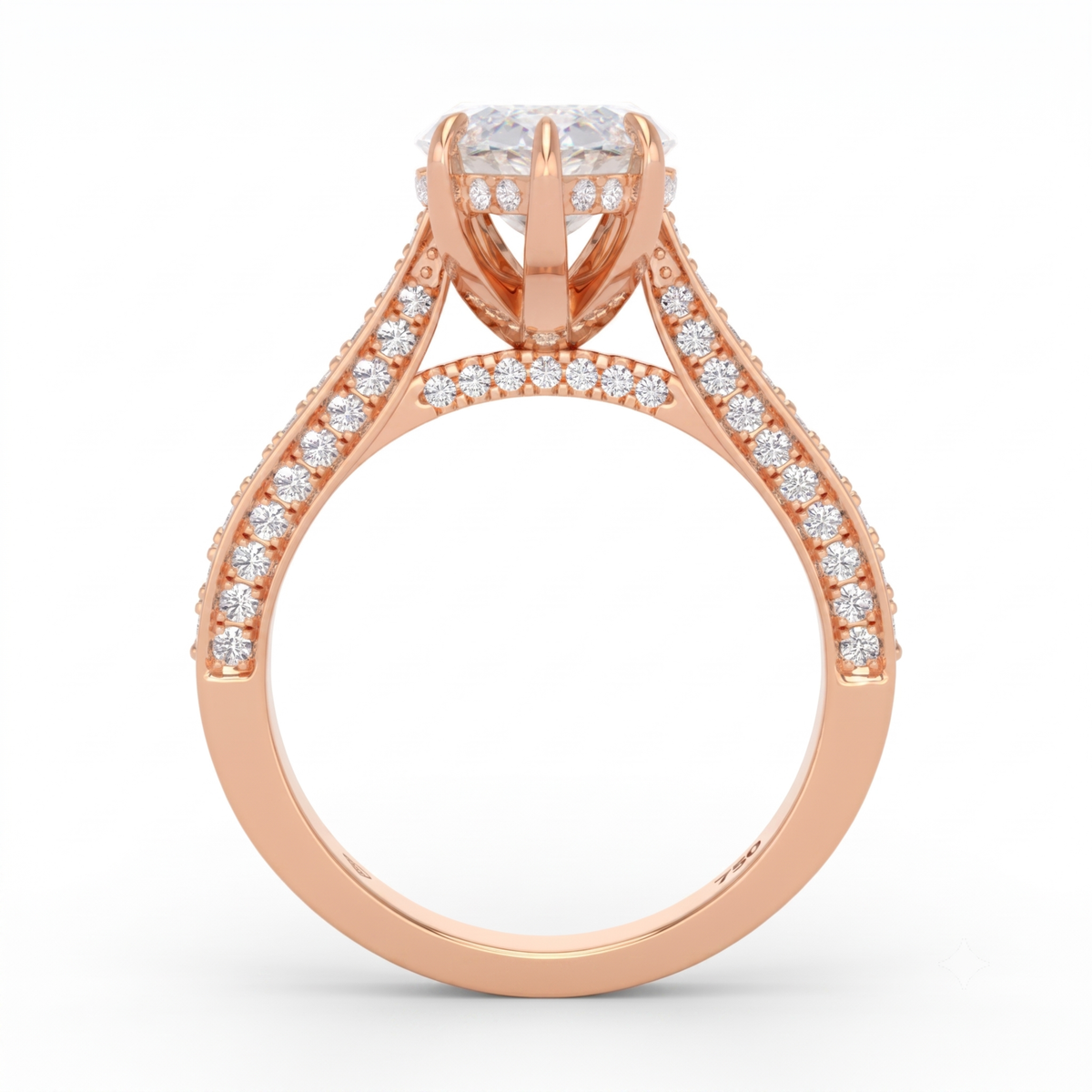 Katherine Marquise cut engagement ring 3D Diamond Band
