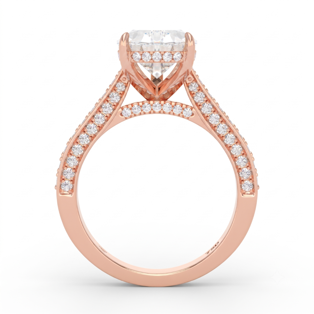 Katherine Pear cut engagement ring 3D Diamond Band