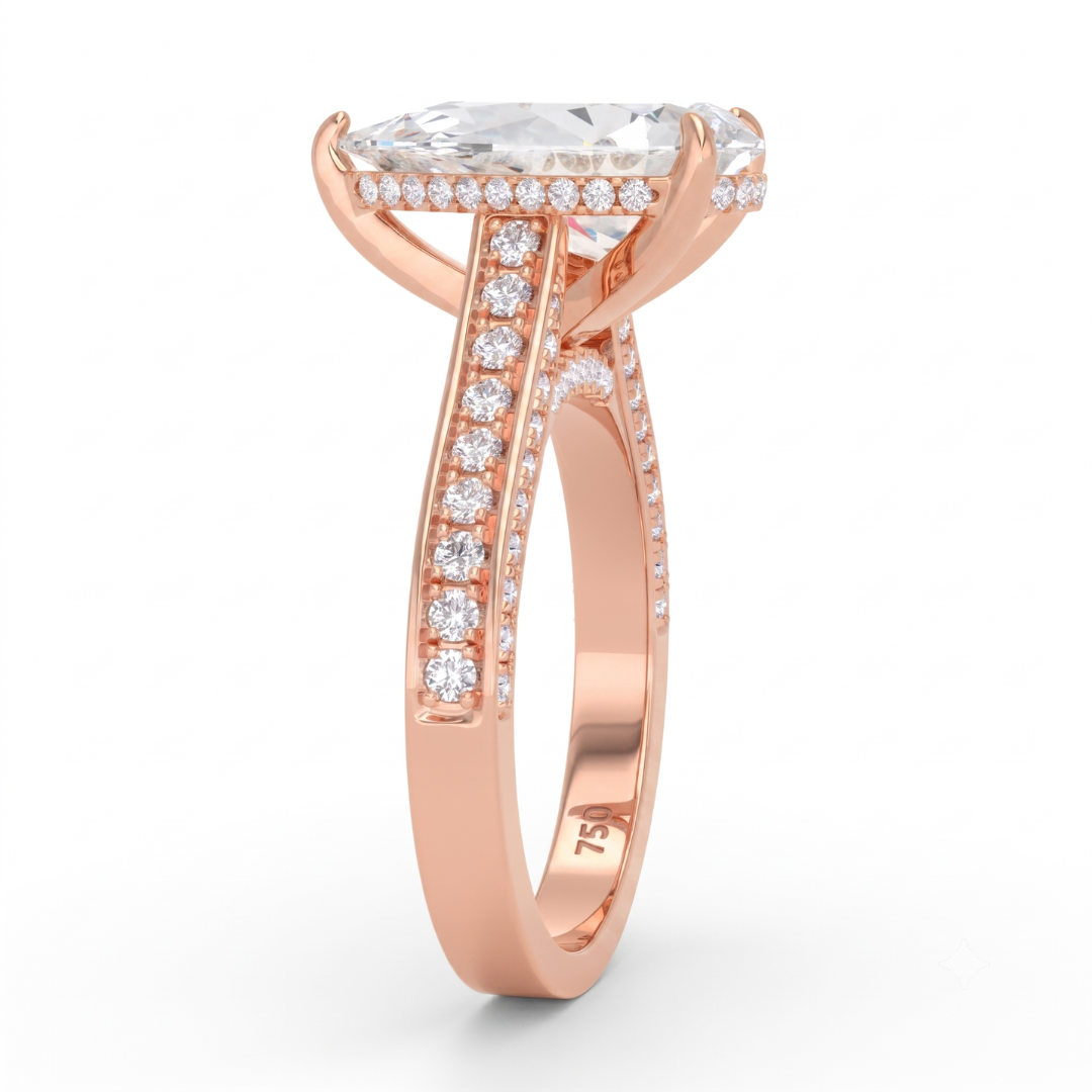 Katherine Pear cut engagement ring 3D Diamond Band