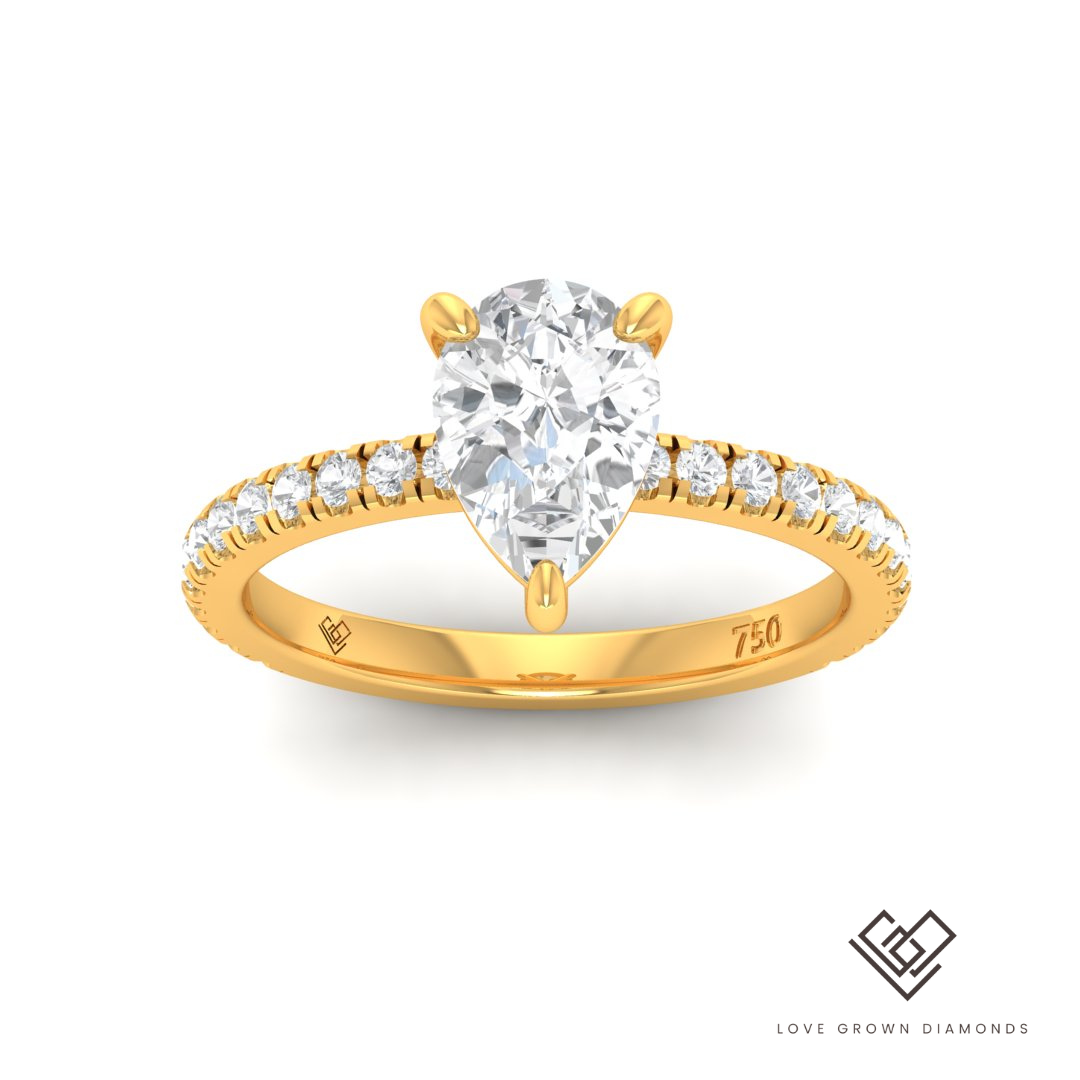 Abigail Pear Diamond Band Engagement Ring