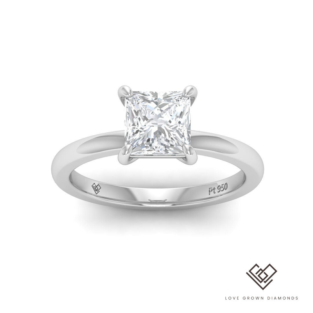 Noémie princess Diamond Plain Band Engagement Ring