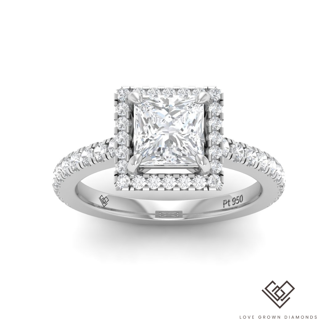 Square halo engagement on sale rings