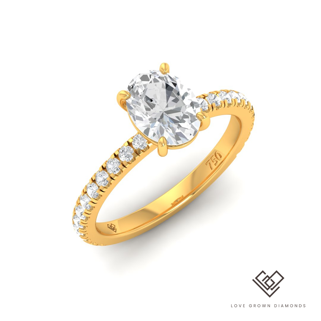 Abigail Oval Diamond Band Engagement Ring