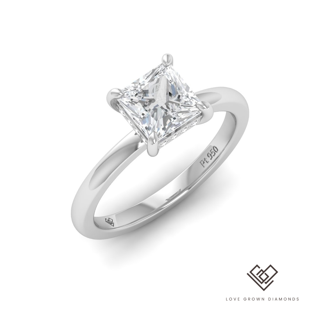 Léa Princess Diamond Hidden Halo Engagement Ring