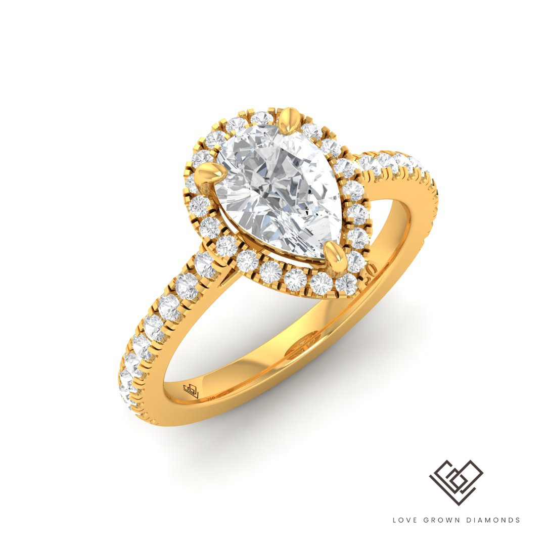 Bella Pear Diamond Halo Engagement Ring