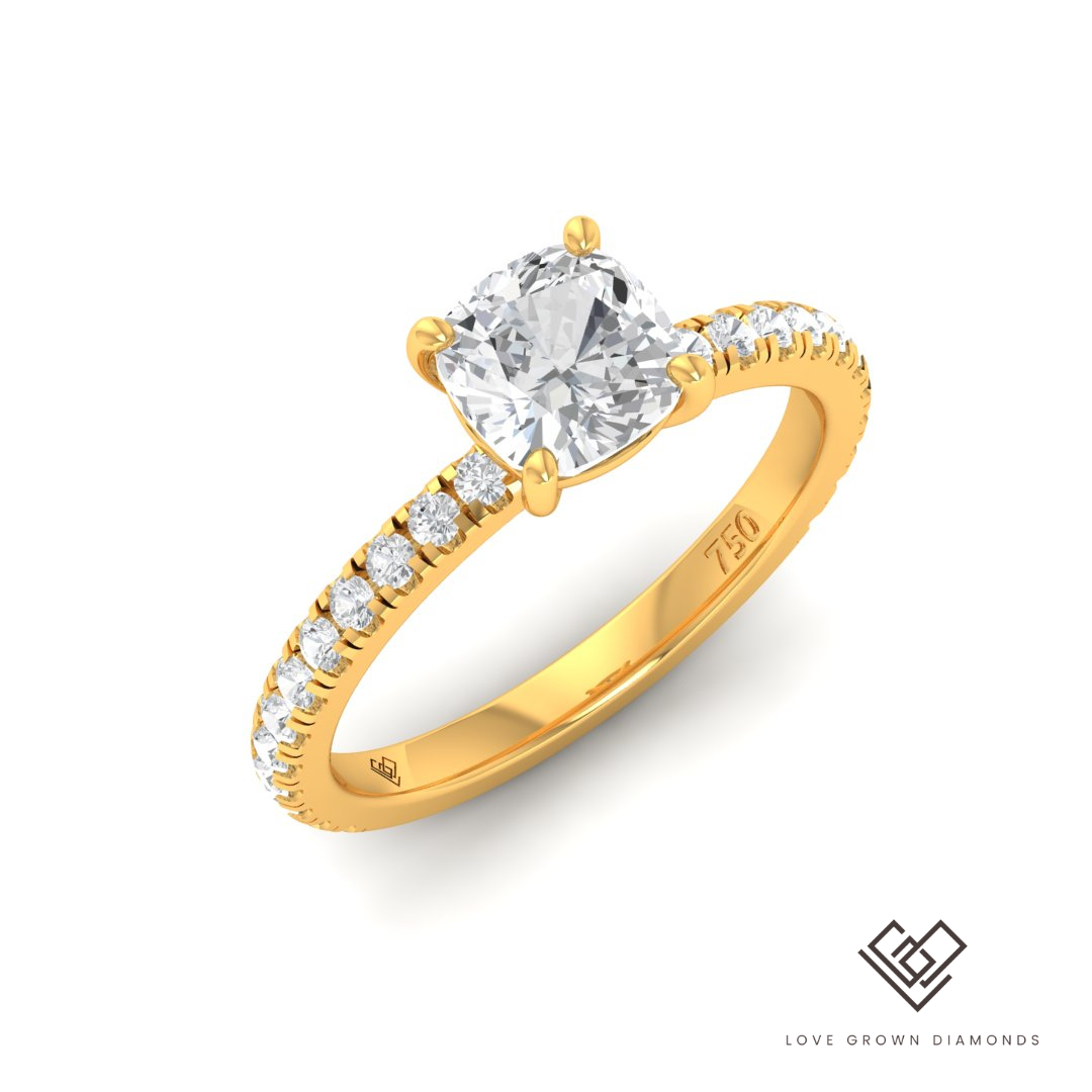 Abigail Cushion Diamond Band Engagement Ring
