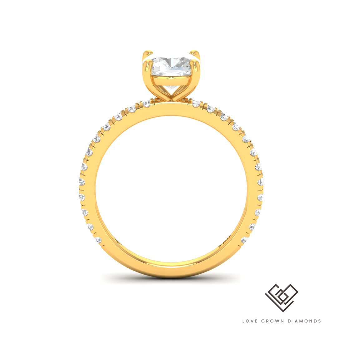 Abigail Cushion Diamond Band Engagement Ring