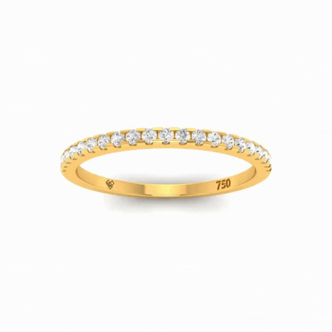 Amelia round brilliant cut 0.25ct diamond half eternity wedding band in 18k gold