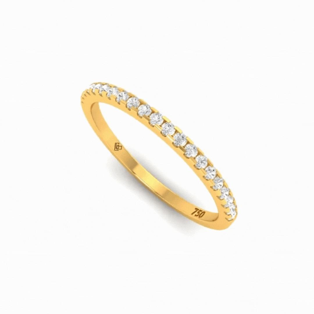 Amelia Round Brilliant Cut Gold Diamond Wedding Band