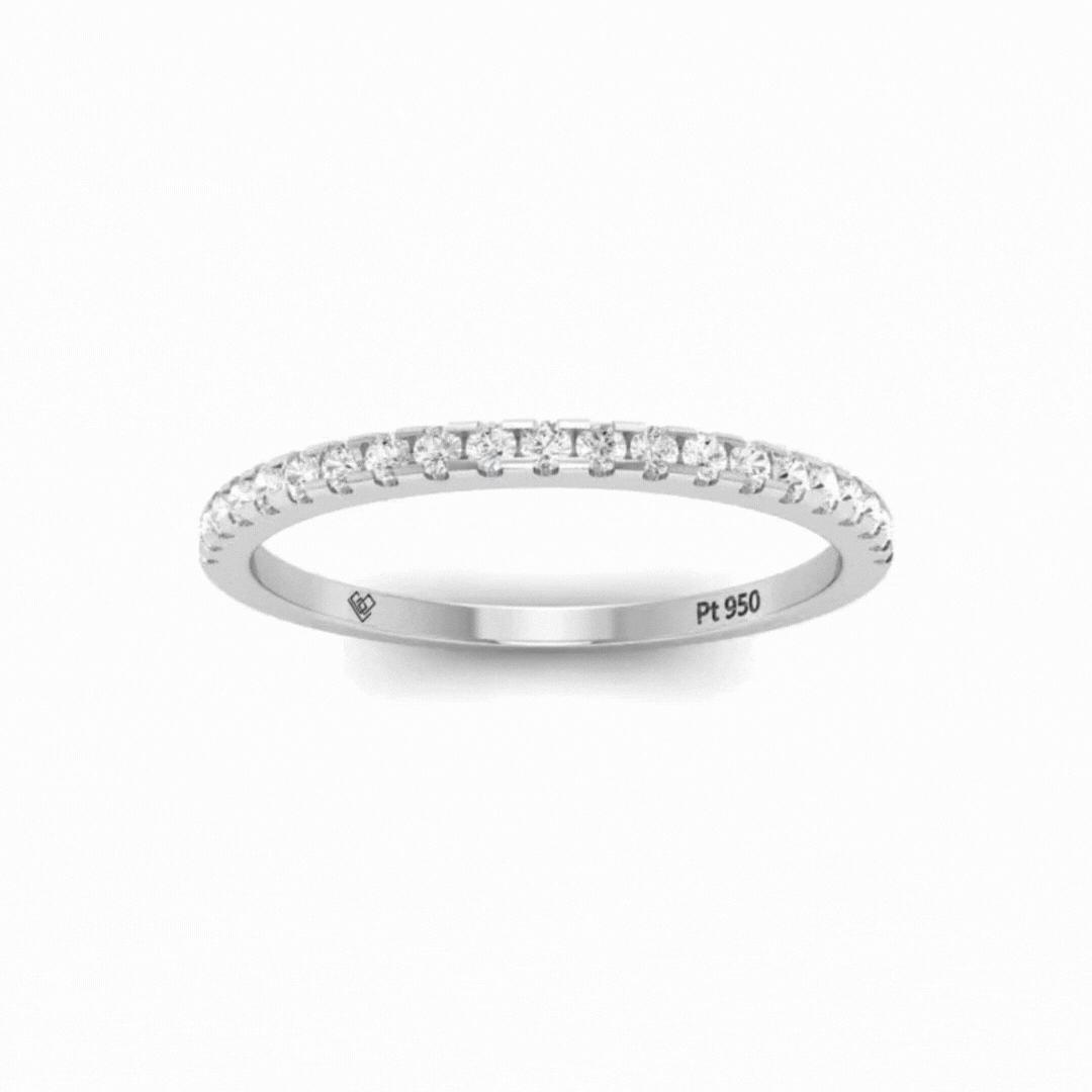 Platinum Amelia round brilliant cut diamond half eternity wedding band ring
