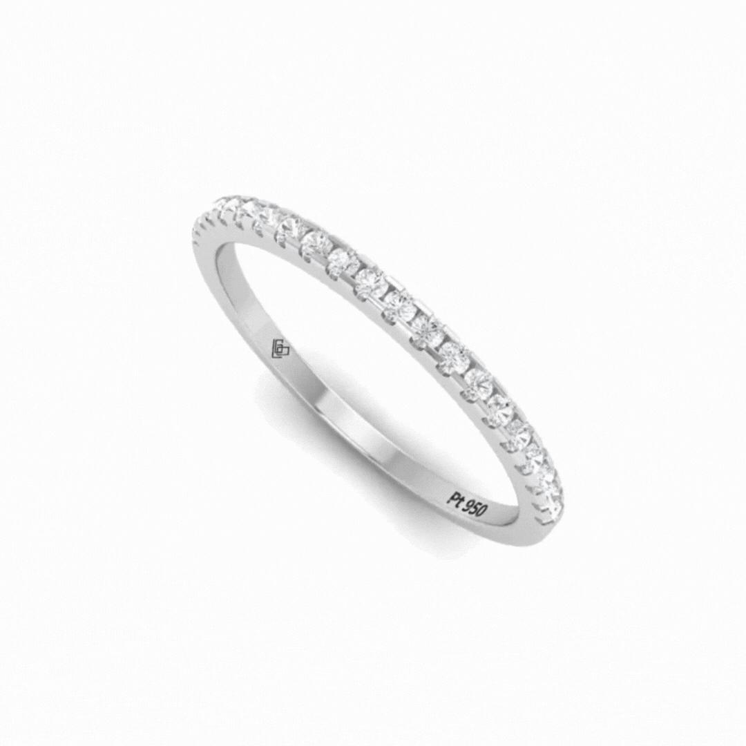 Amelia Round Brilliant Cut Gold Diamond Wedding Band