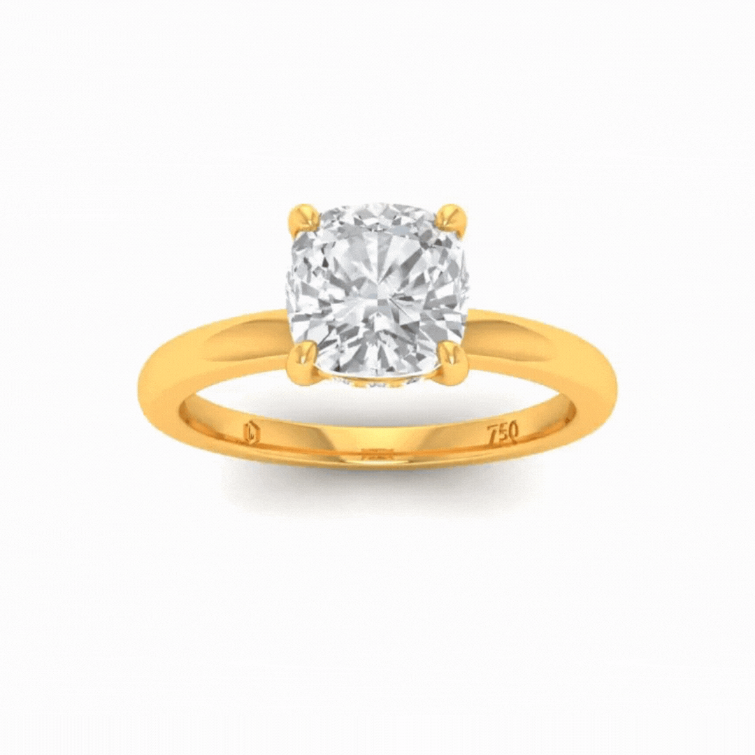 Léa Cushion Diamond Hidden Halo Engagement Ring