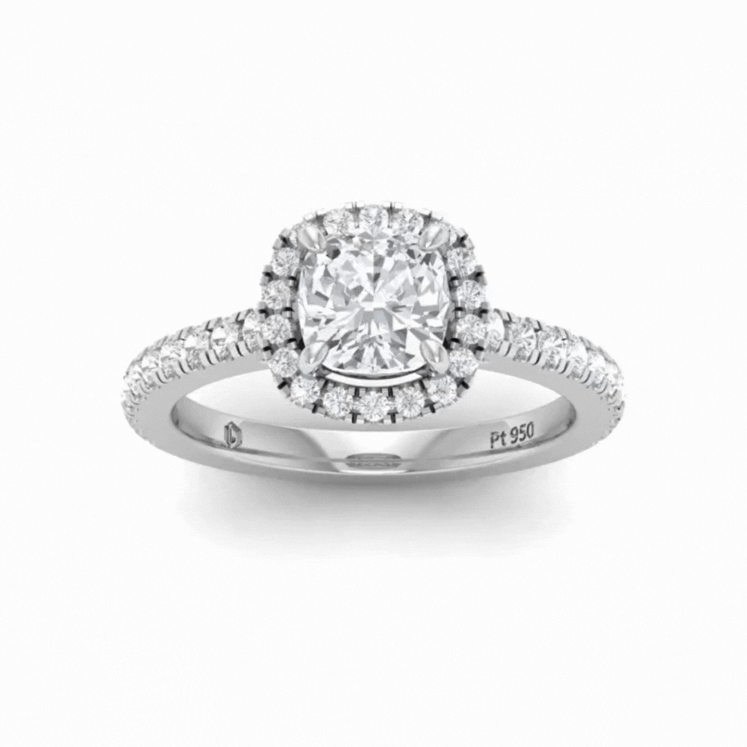 Bella Cushion Diamond Halo Engagement Ring
