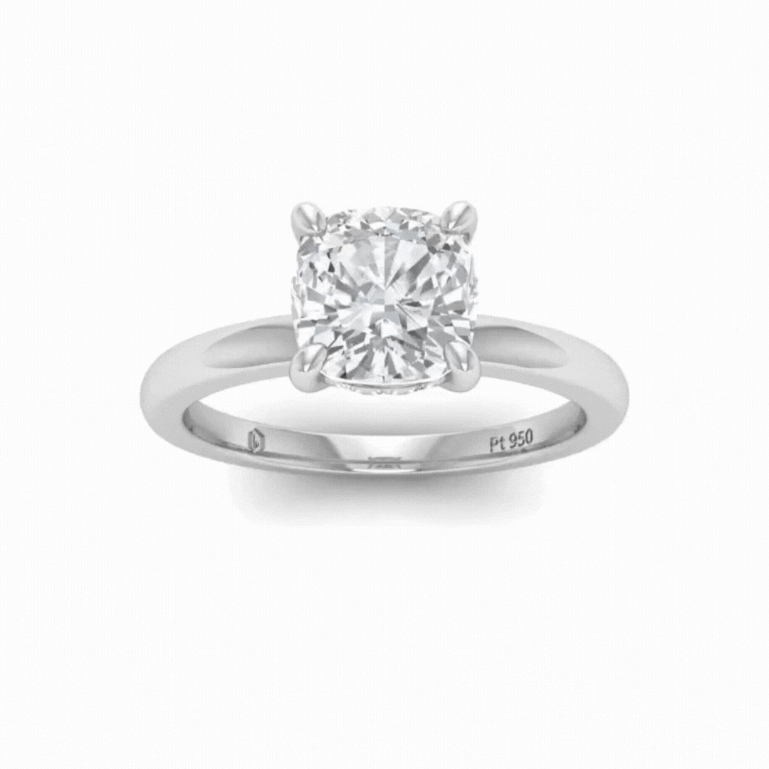 Léa Cushion Diamond Hidden Halo Engagement Ring