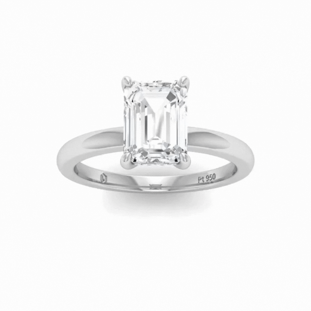 Léa Emerald Diamond Hidden Halo Engagement Ring