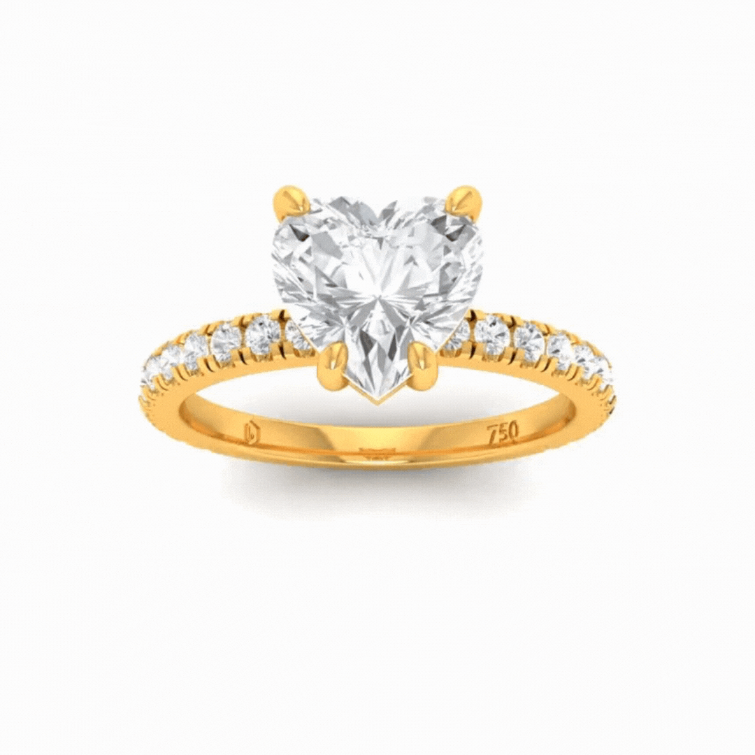 Abigail Heart Diamond Band Engagement Ring