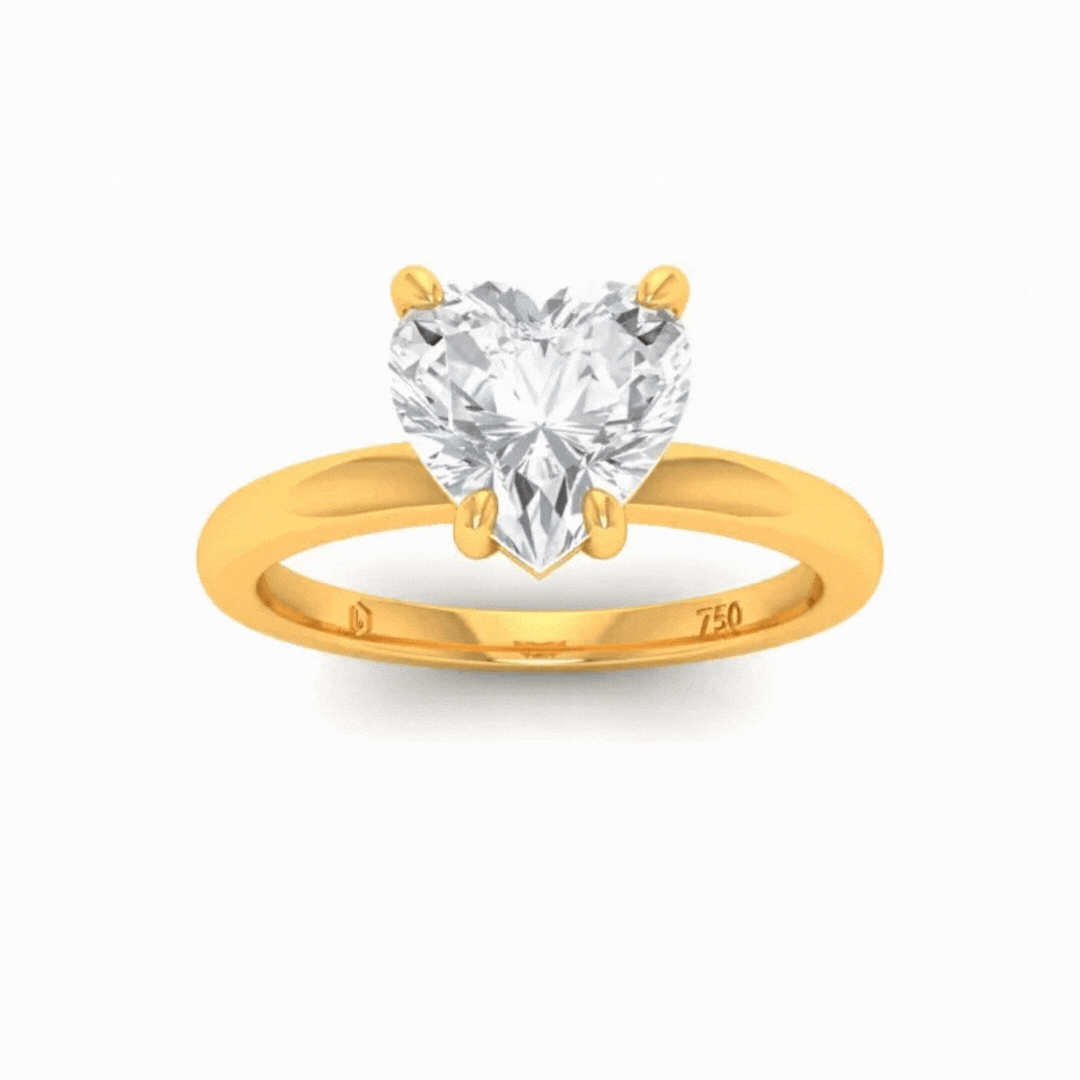 Noémie Heart Diamond Plain Band Engagement Ring