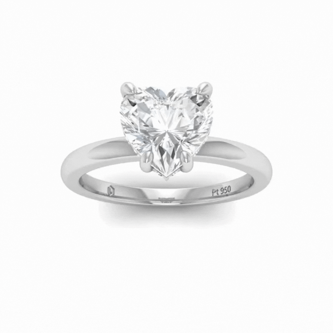 Léa Heart Diamond Hidden Halo Engagement Ring