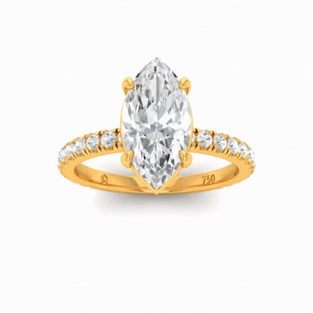 Abigail Marquise Diamond Band Engagement Ring