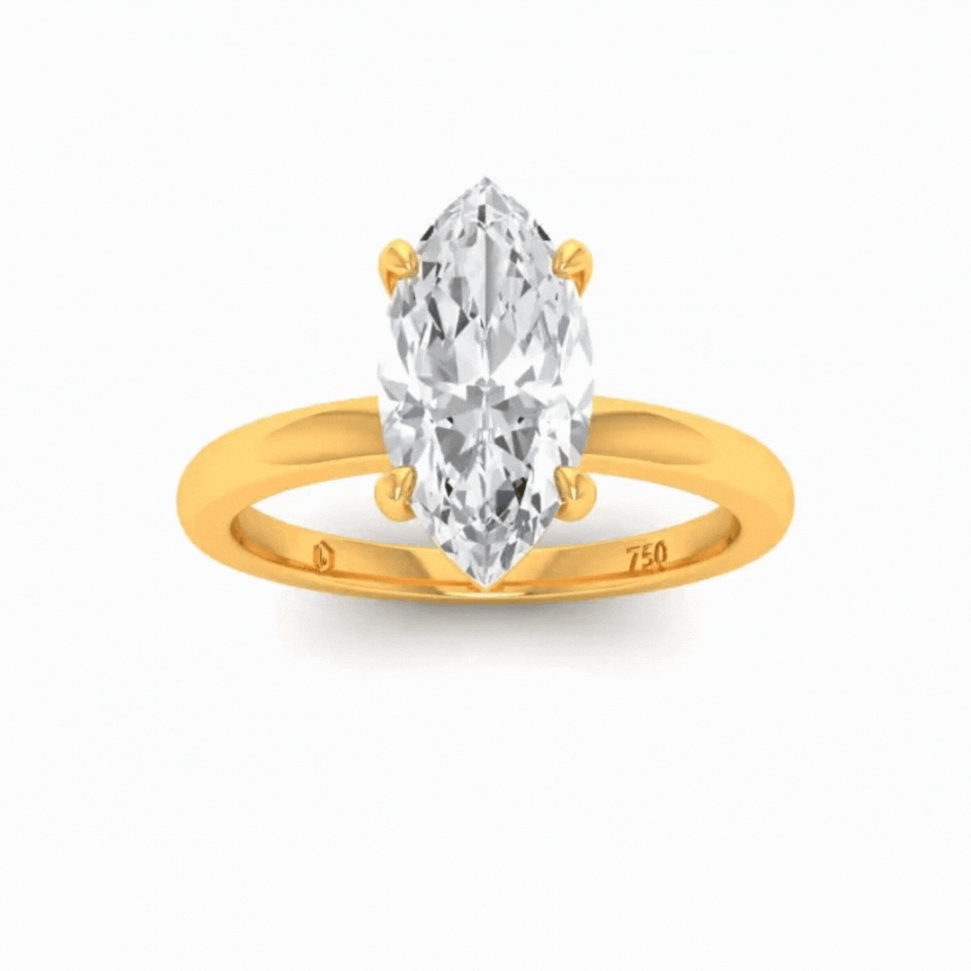 Noémie Marquise Diamond Plain Band Engagement Ring