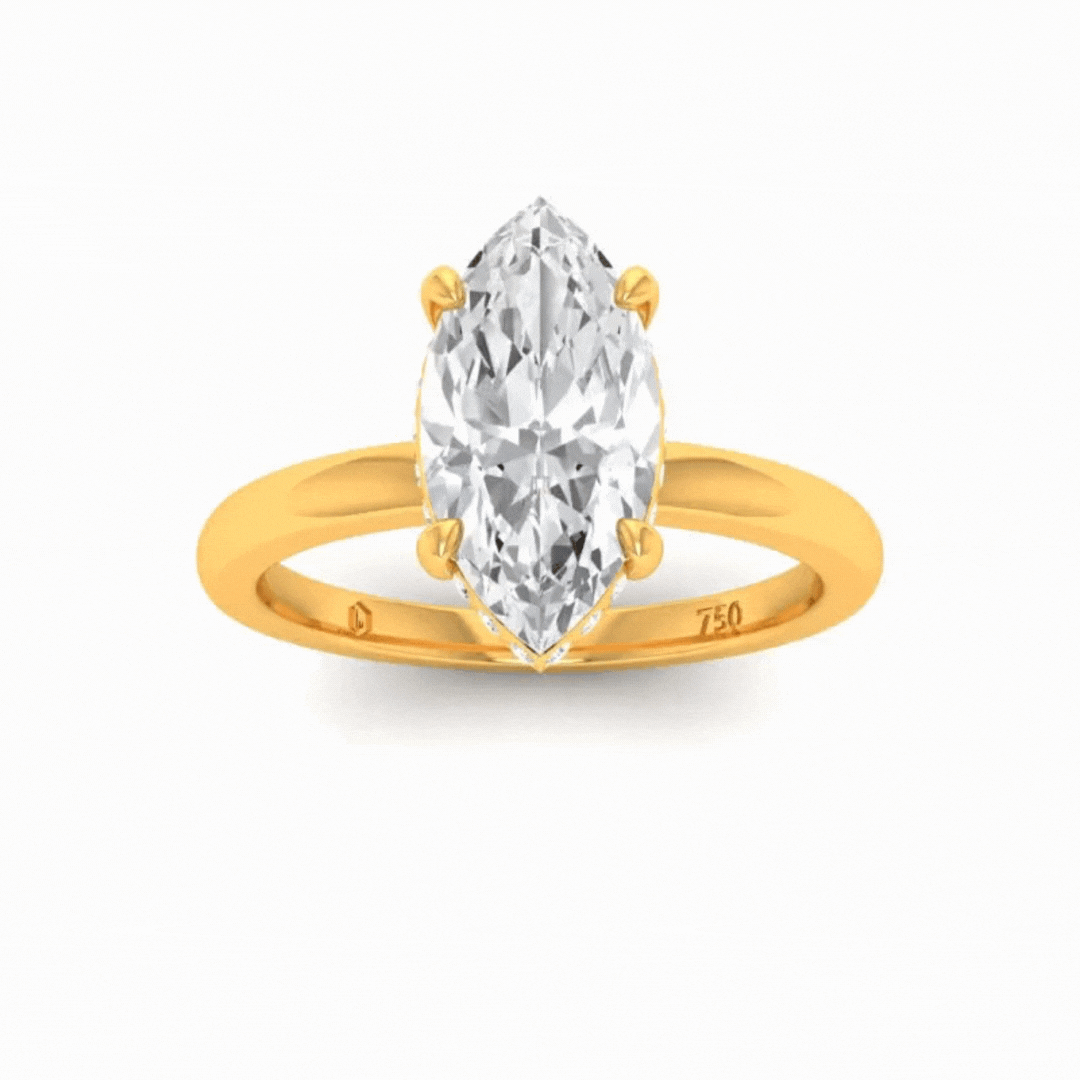 Léa Marquise Diamond Hidden Halo Engagement Ring