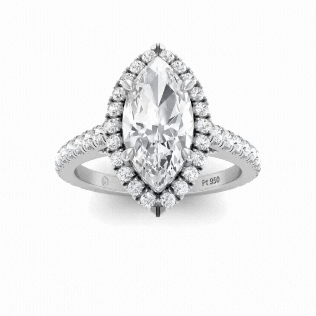 Bella Marquise Diamond Halo Engagement Ring