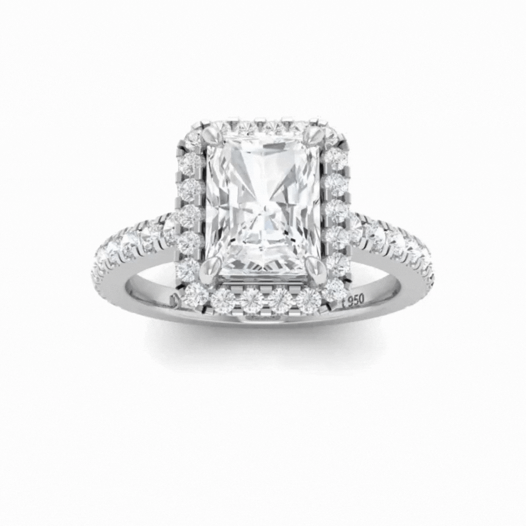 Bella Radiant Diamond Halo Engagement Ring