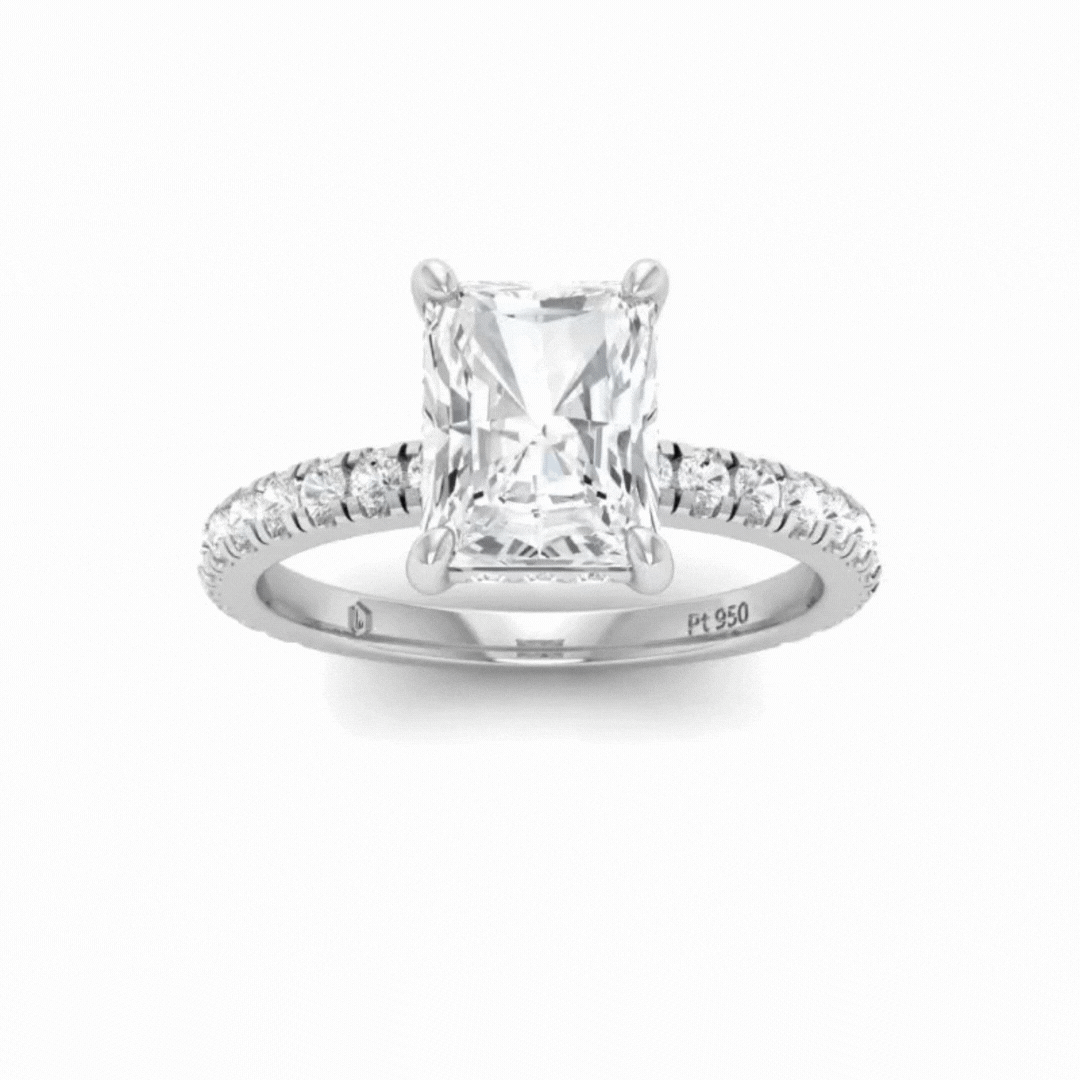Chloé Radiant Diamond Hidden Halo and Diamond Band Engagement Ring