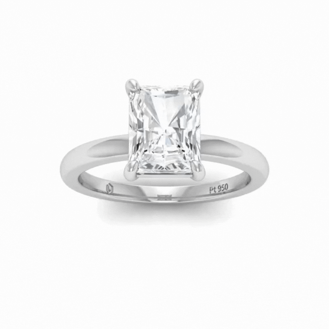 Noémie Radiant Diamond Plain Band Engagement Ring