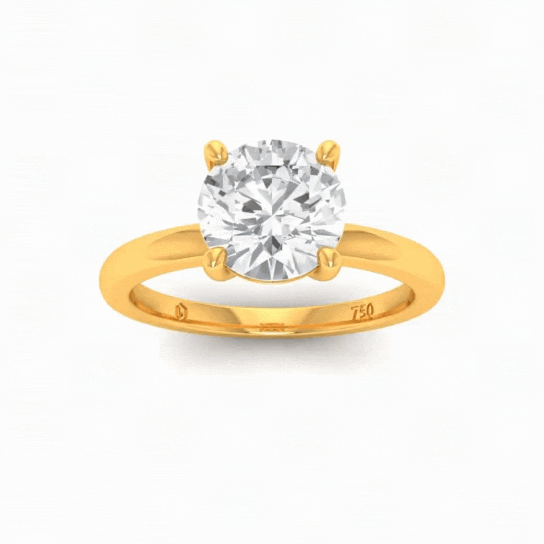 Noémie Round Diamond Plain Band Engagement Ring