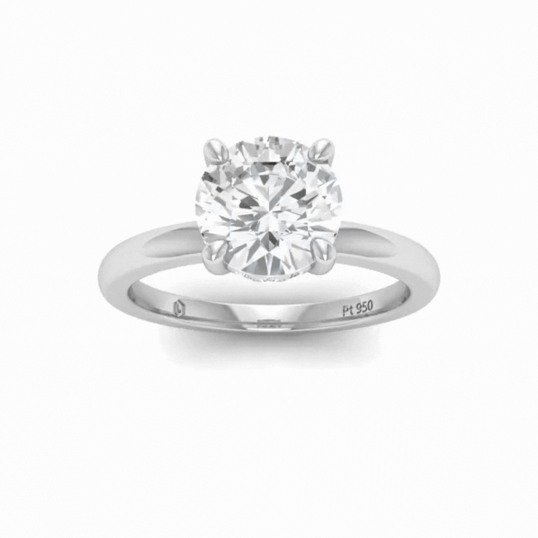 Léa Round Diamond Hidden Halo Engagement Ring