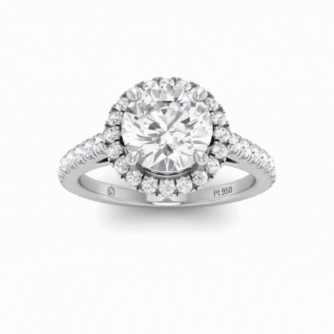Bella Round Diamond Halo Engagement Ring