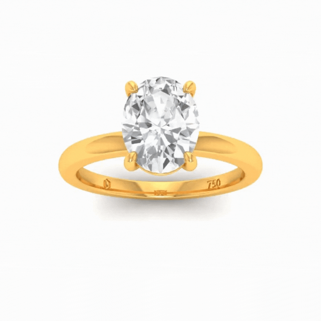 Noémie Oval Diamond Plain Band Engagement Ring
