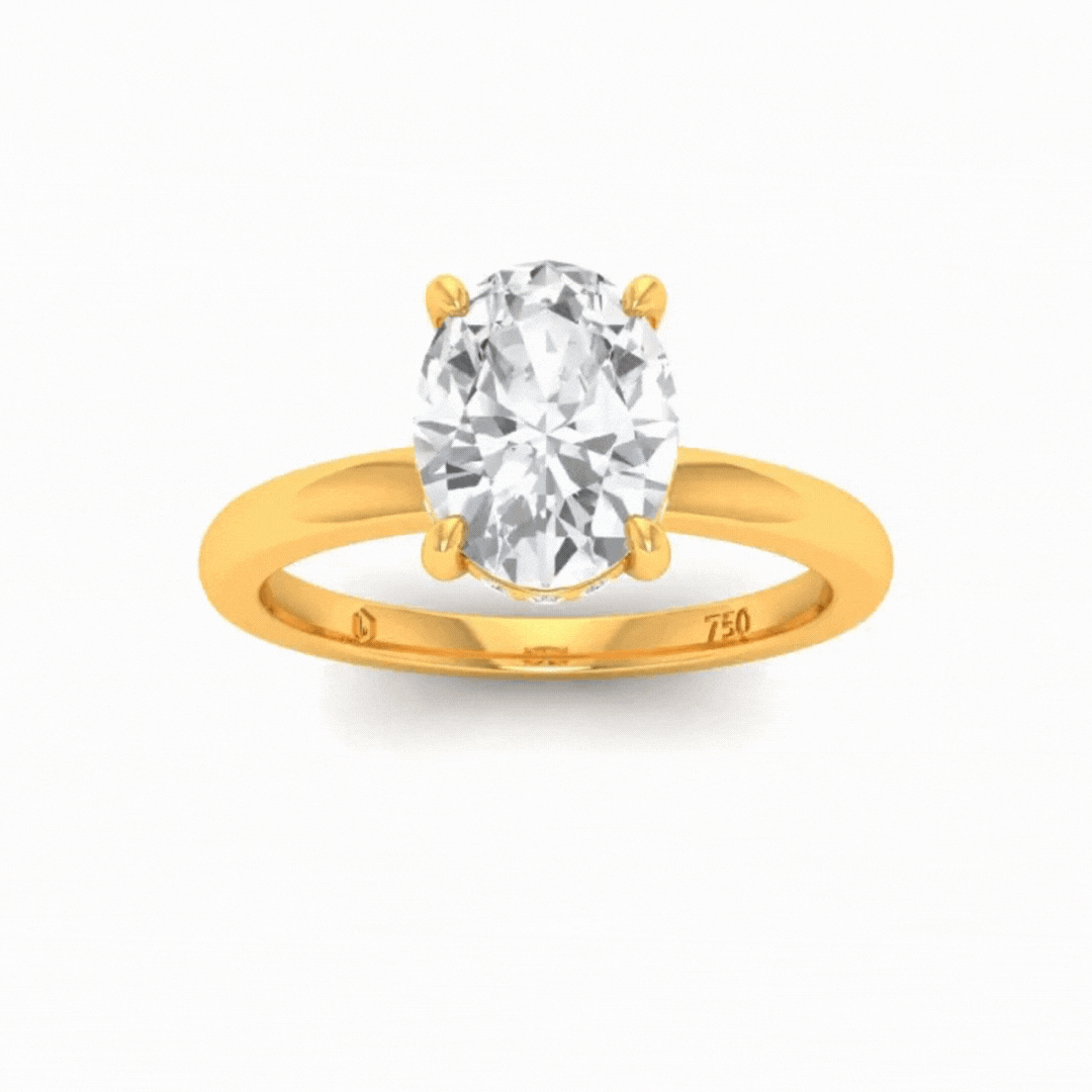 Léa Oval Diamond Hidden Halo Engagement Ring