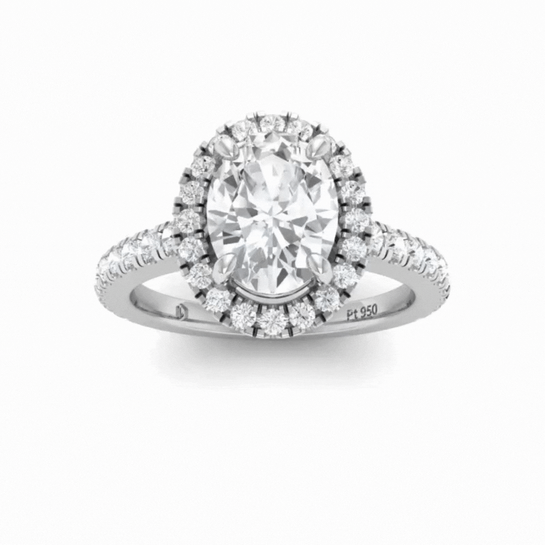 Bella Oval Diamond Halo Engagement Ring