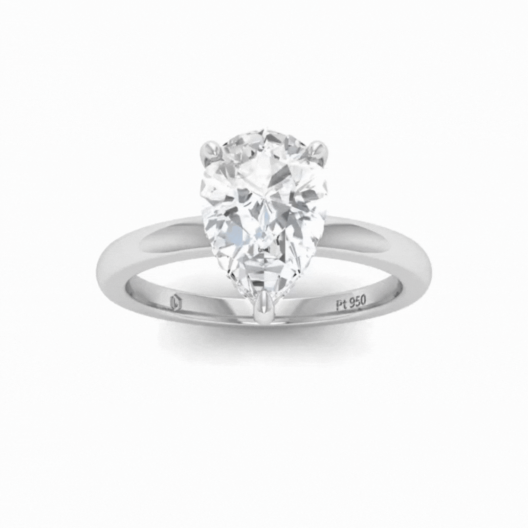 Léa Pear Diamond Hidden Halo Engagement Ring