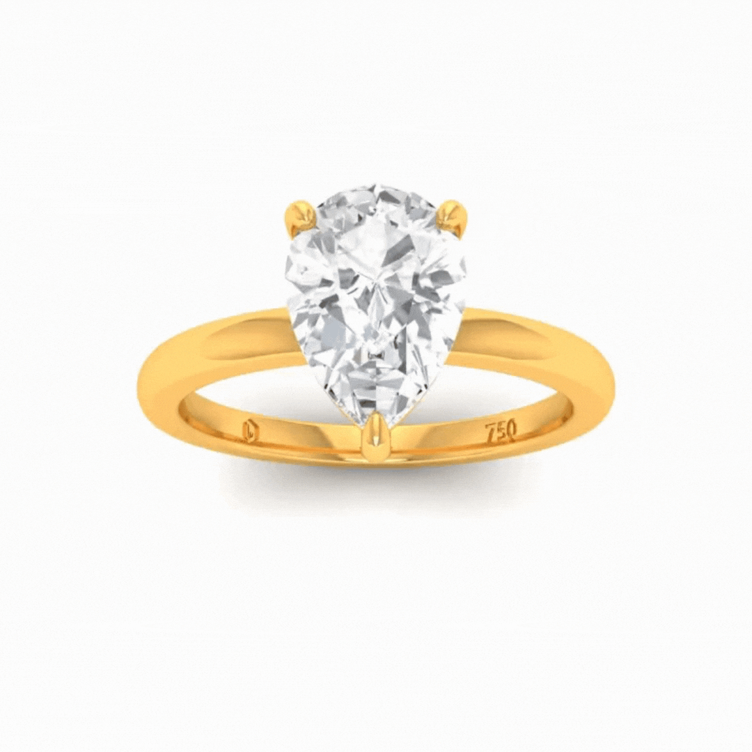 Noémie Pear Diamond Plain Band Engagement Ring