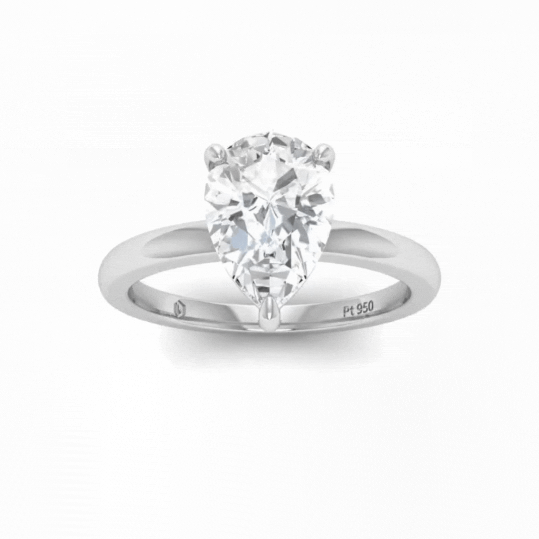 Noémie Pear Diamond Plain Band Engagement Ring