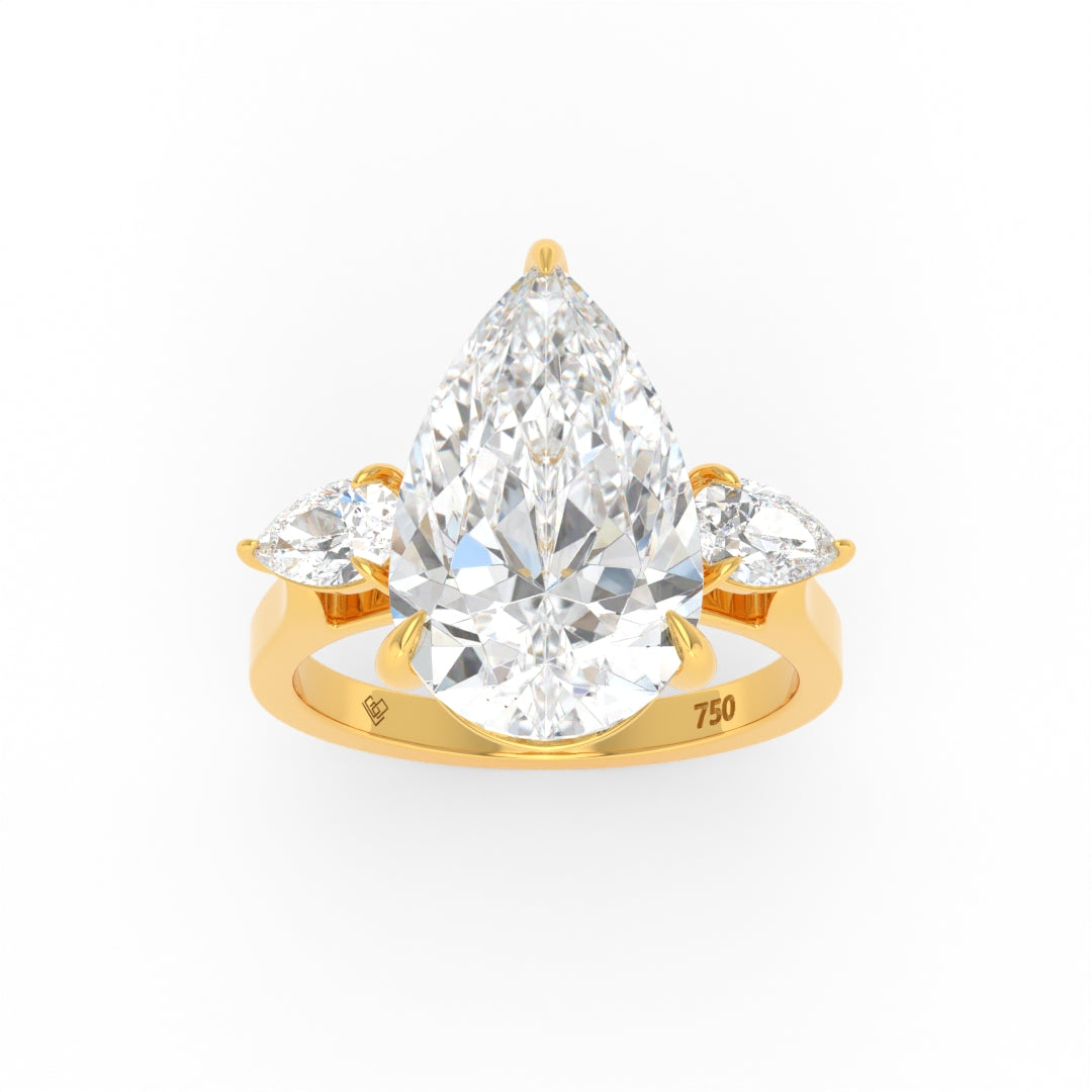 Sofia Pear Cut Diamond Engagement Ring With A Pear Cut Side Diamonds
